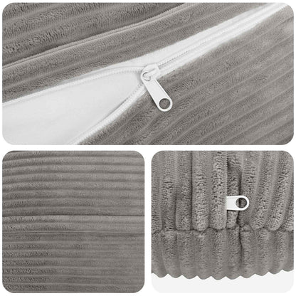 Cushion Cover 6 pcs HEERLEN Light Grey Ø 50 cm Corduroy