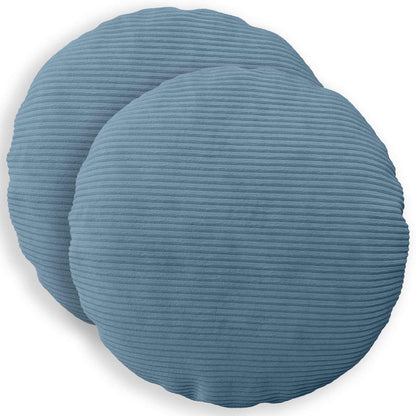 Cushion Cover 2 pcs HEERLEN Blue Ø 50 cm Corduroy