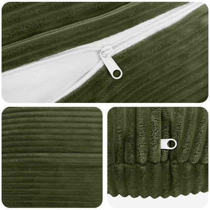Cushion Cover 6 pcs HEERLEN Green Ø 50 cm Corduroy