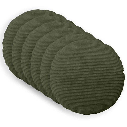 Cushion Cover 6 pcs HEERLEN Green Ø 50 cm Corduroy