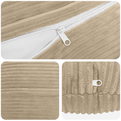 Cushion Cover 2 pcs HEERLEN Taupe Ø 50 cm Corduroy