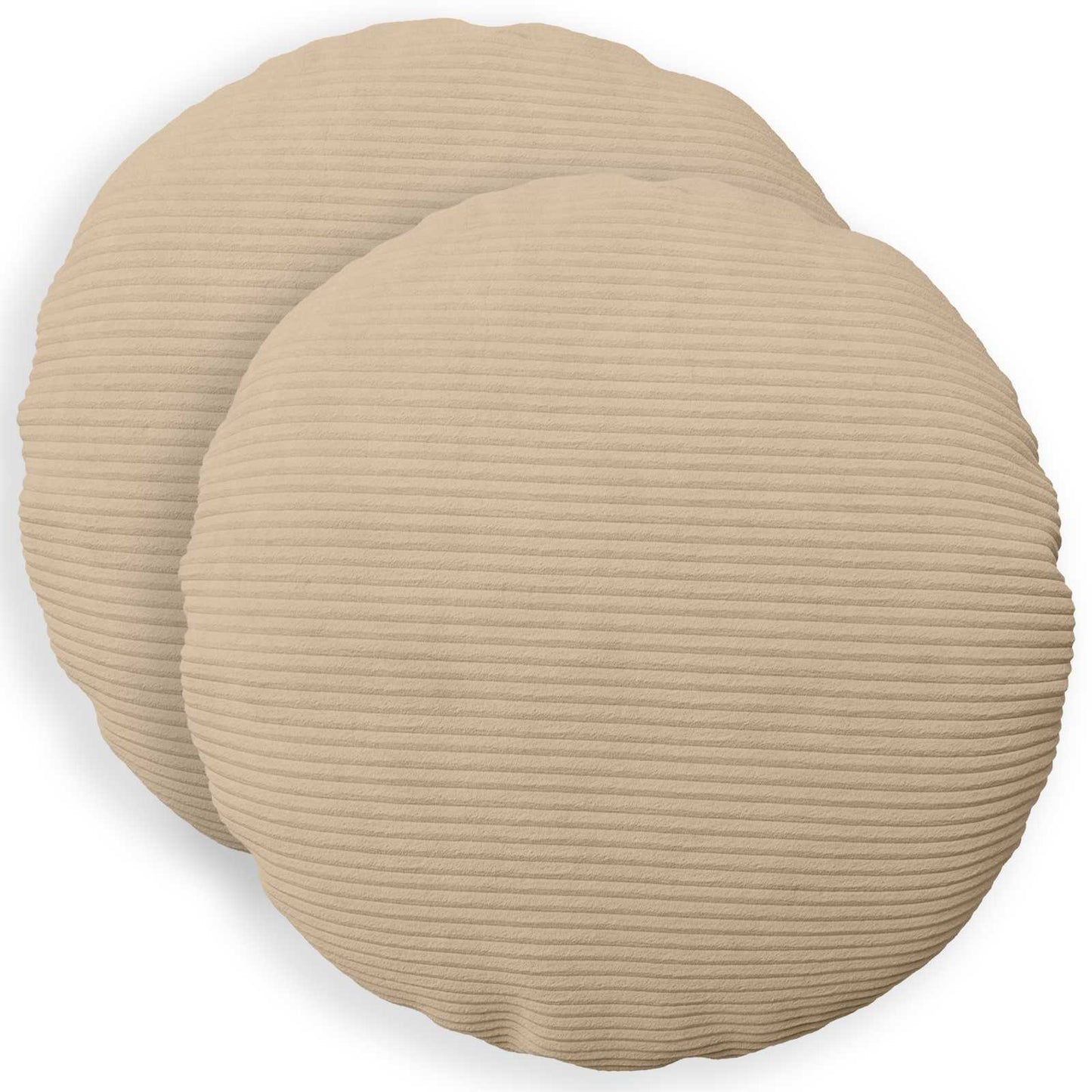 Cushion Cover 2 pcs HEERLEN Taupe Ø 50 cm Corduroy