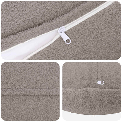 Cushion Cover 6 pcs HEERLEN Light Grey Ø 50 cm Bouclé