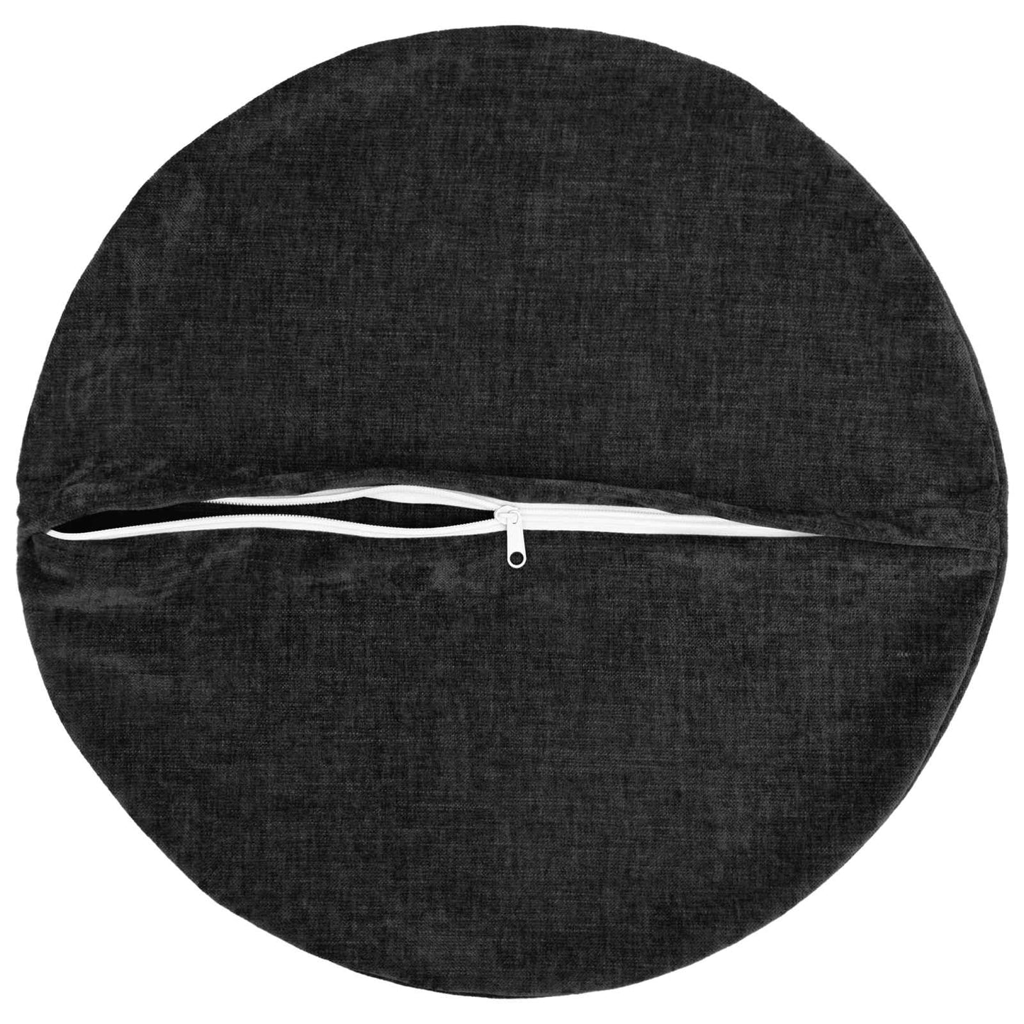 Cushion Cover 2 pcs HEERLEN Anthracite Ø 50 cm Chenille Fabric