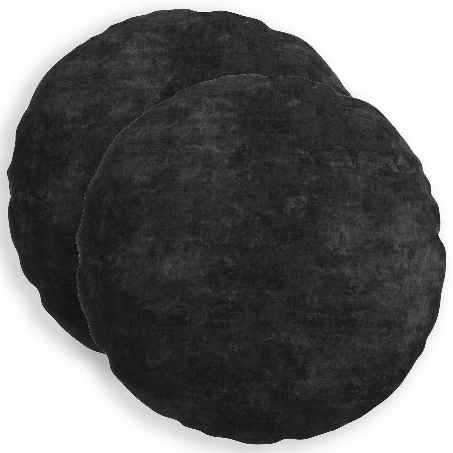 Cushion Cover 2 pcs HEERLEN Anthracite Ø 50 cm Chenille Fabric