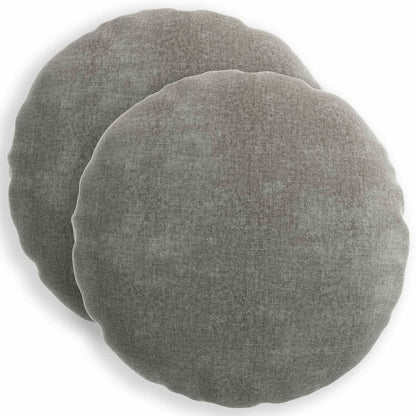Cushion Cover 2 pcs HEERLEN Dark Grey Ø 50 cm Chenille Fabric