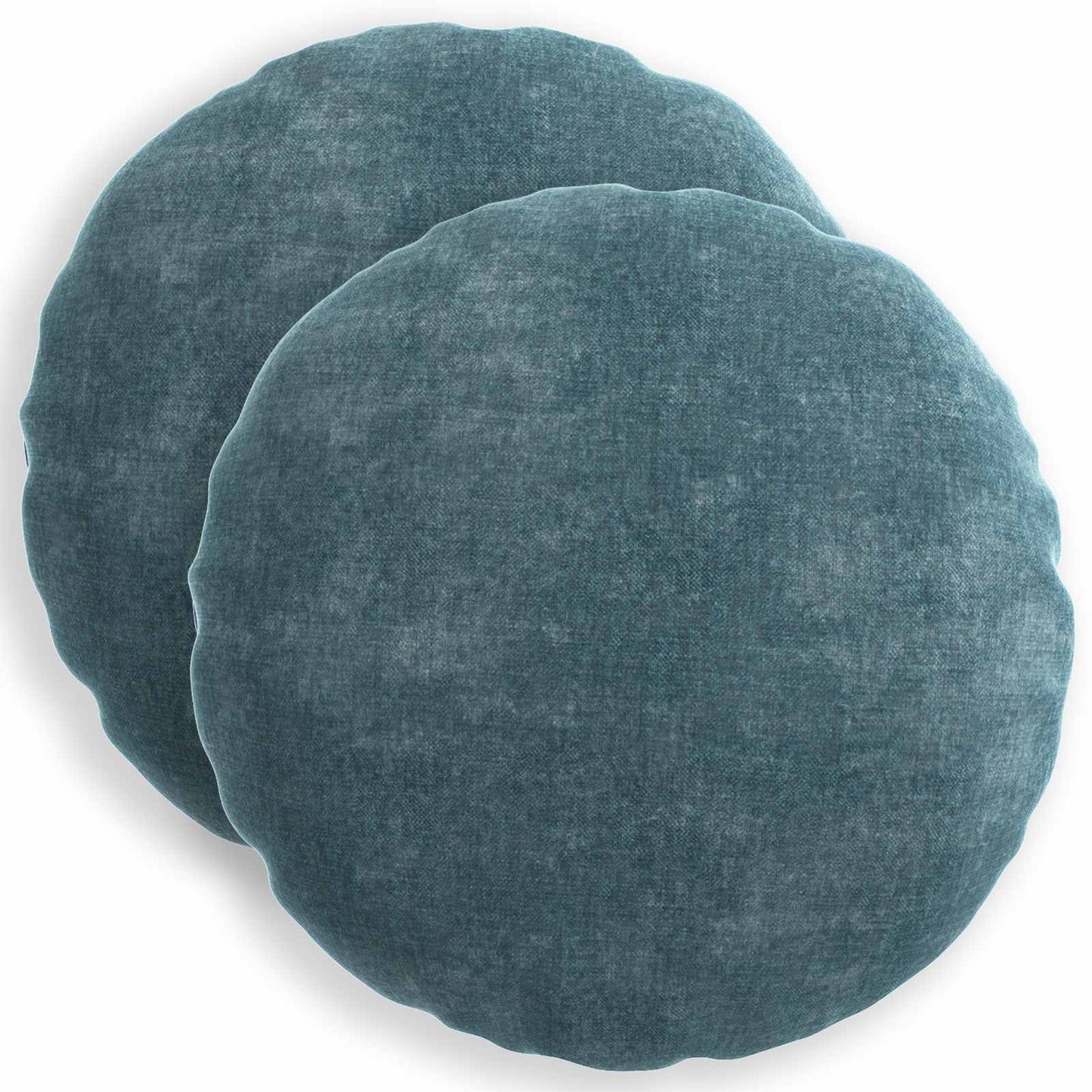 Cushion Cover 2 pcs HEERLEN Blue Ø 50 cm Chenille Fabric
