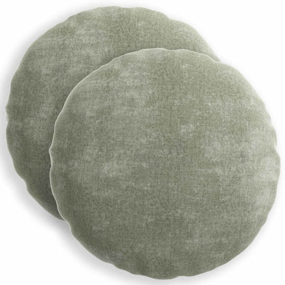 Cushion Cover 2 pcs HEERLEN Green Ø 50 cm Chenille Fabric