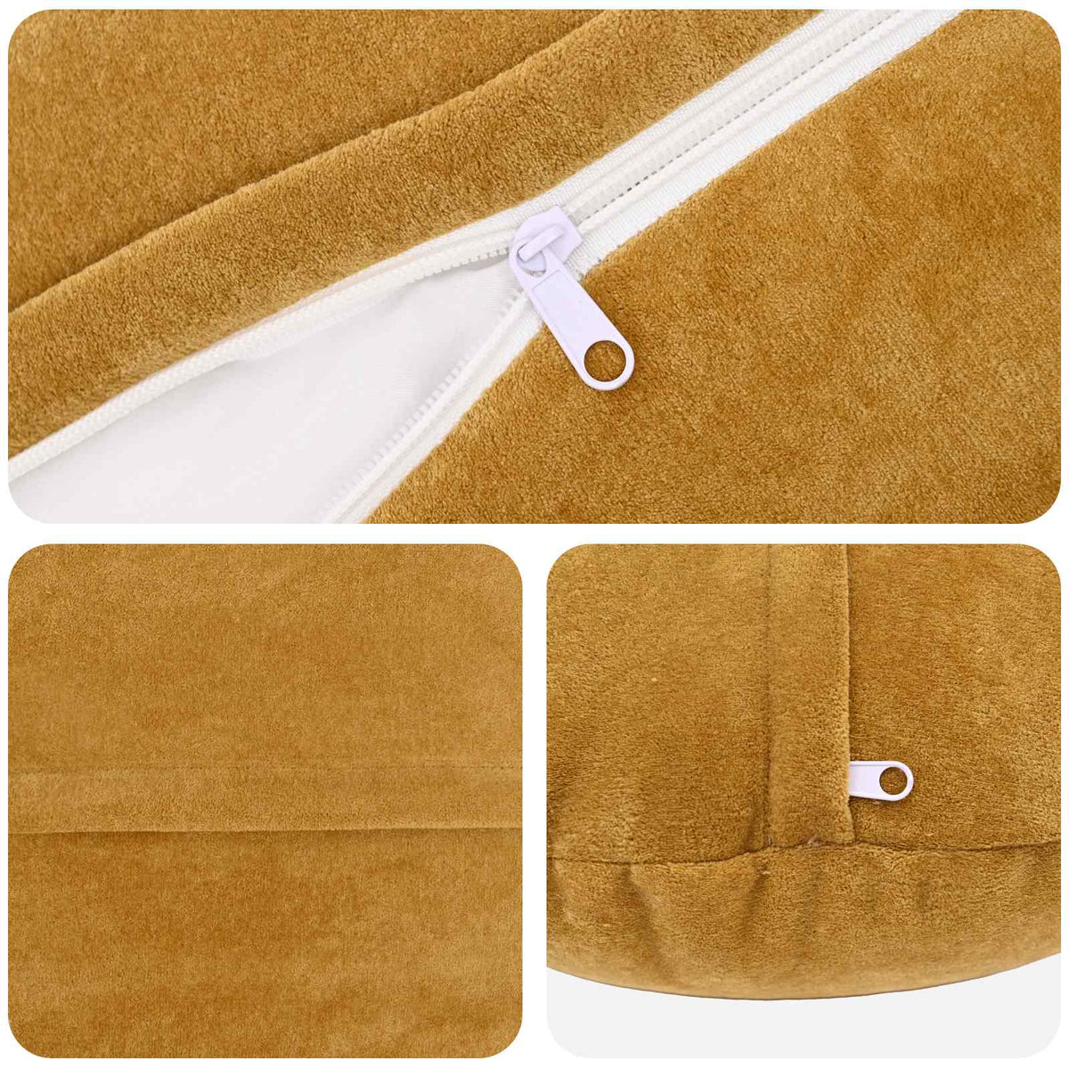 Cushion Cover 6 pcs HEERLEN Yellow Ø 50 cm Microfiber Fleece