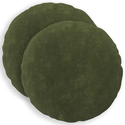 Cushion Cover 2 pcs HEERLEN Green Ø 50 cm Microfiber Fleece