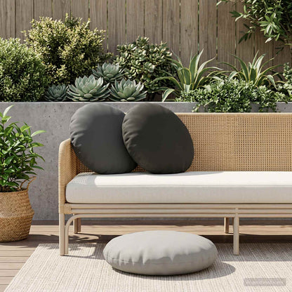 Cushion Cover 2 pcs HEERLEN Black Ø 60 cm Polyester