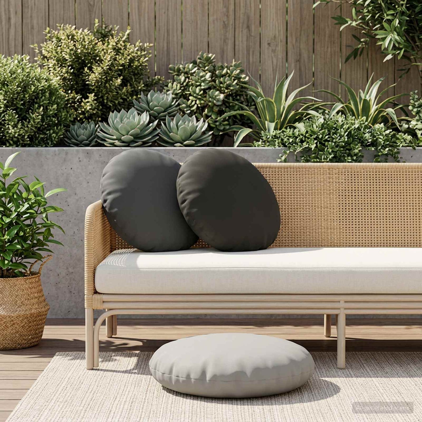 Cushion Cover 2 pcs HEERLEN Anthracite Ø 50 cm Polyester
