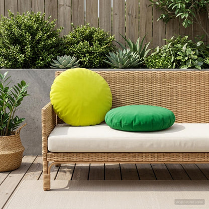 Cushion Cover 2 pcs HEERLEN Bright Green Ø 60 cm Polyester