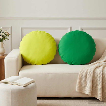 Cushion Cover 2 pcs HEERLEN Green Ø 50 cm Polyester