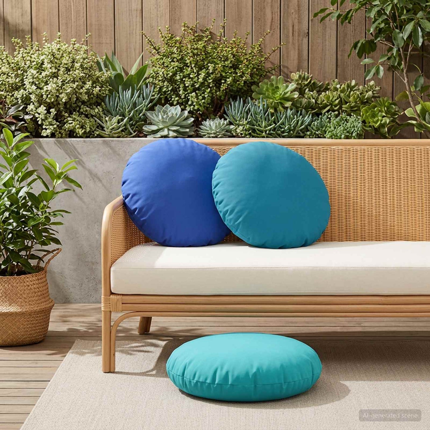 Cushion Cover 6 pcs HEERLEN Turquoise Ø 60 cm Polyester