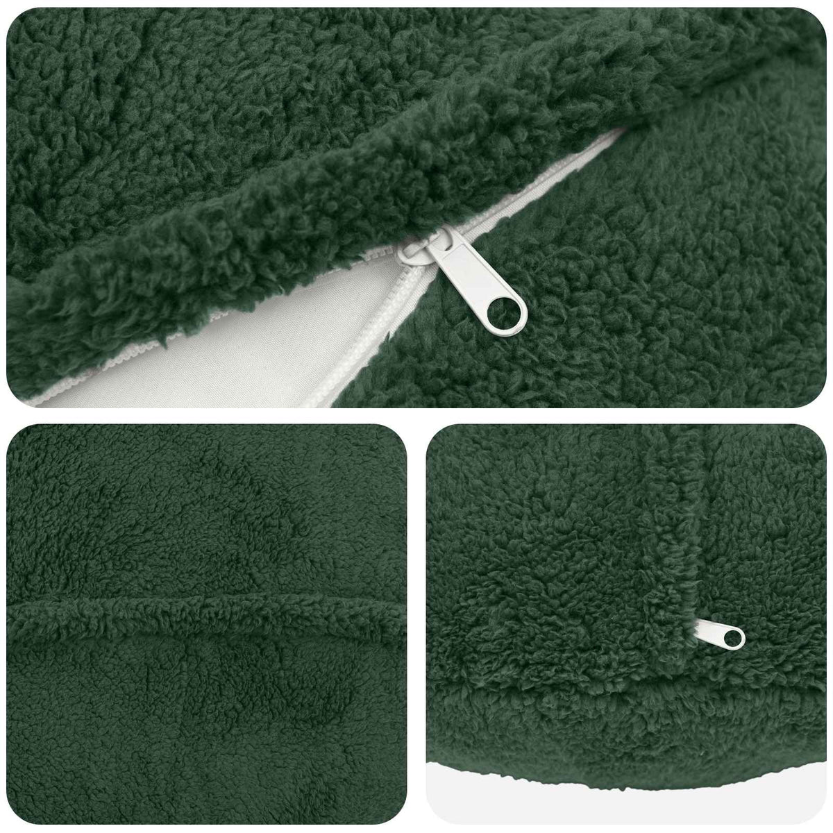Cushion Cover 6 pcs HEERLEN Dark Green Dia. 50 cm Bouclé