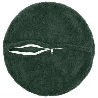 Cushion Cover 6 pcs HEERLEN Dark Green Dia. 50 cm Bouclé