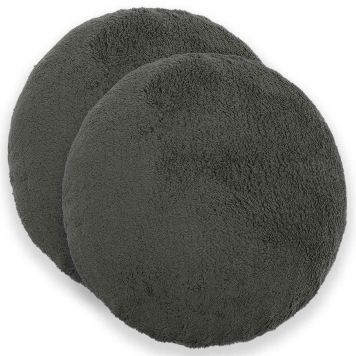 Cushion Cover 2 pcs HEERLEN Dark Grey Dia. 50 cm Bouclé
