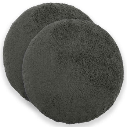 Cushion Cover 2 pcs HEERLEN Dark Grey Dia. 50 cm Bouclé