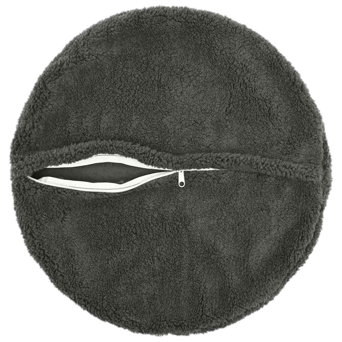 Cushion Cover 6 pcs HEERLEN Dark Grey Dia. 50 cm Bouclé