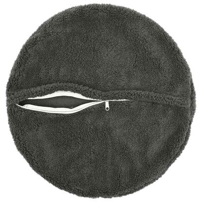 Cushion Cover 6 pcs HEERLEN Dark Grey Dia. 50 cm Bouclé