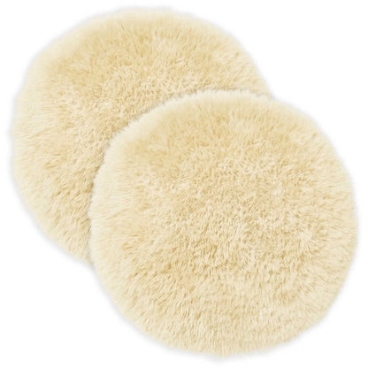 Cushion Cover 2 pcs HEERLEN Cream Ø 50 cm PV Fleece