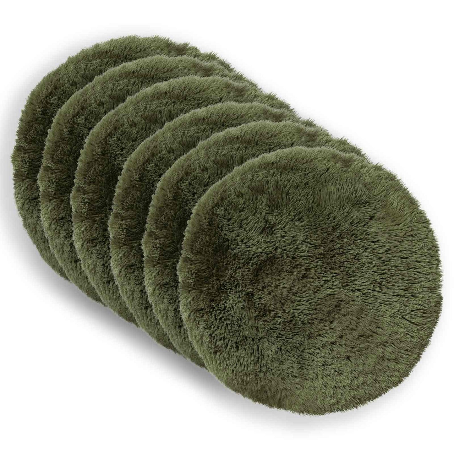 Cushion Cover 6 pcs HEERLEN Green Ø 50 cm PV Fleece