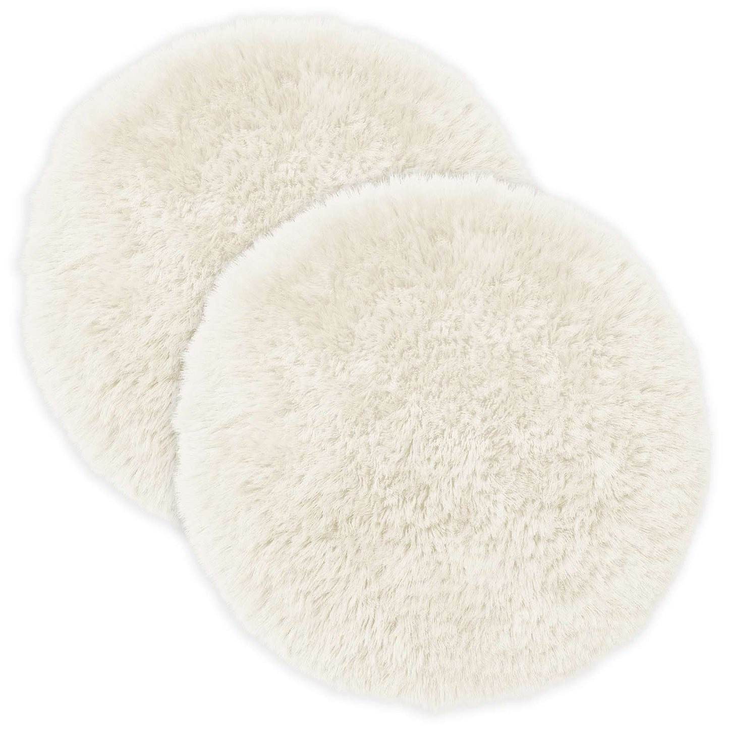 Cushion Cover 2 pcs HEERLEN White Ø 50 cm PV Fleece