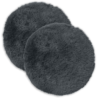 Cushion Cover 2 pcs HEERLEN Anthracite Ø 50 cm PV Fleece