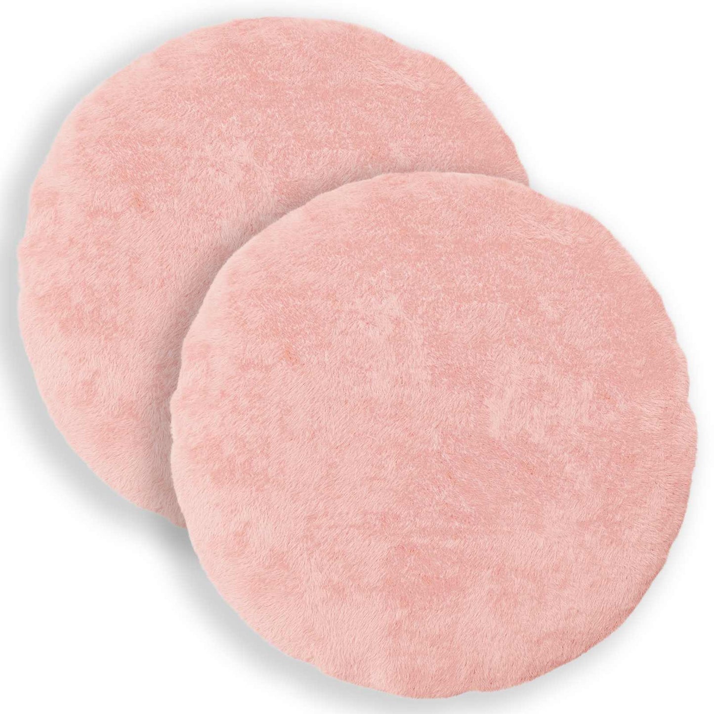 Cushion Cover 2 pcs HEERLEN Pink Ø 50 cm Faux Rabbit Fur