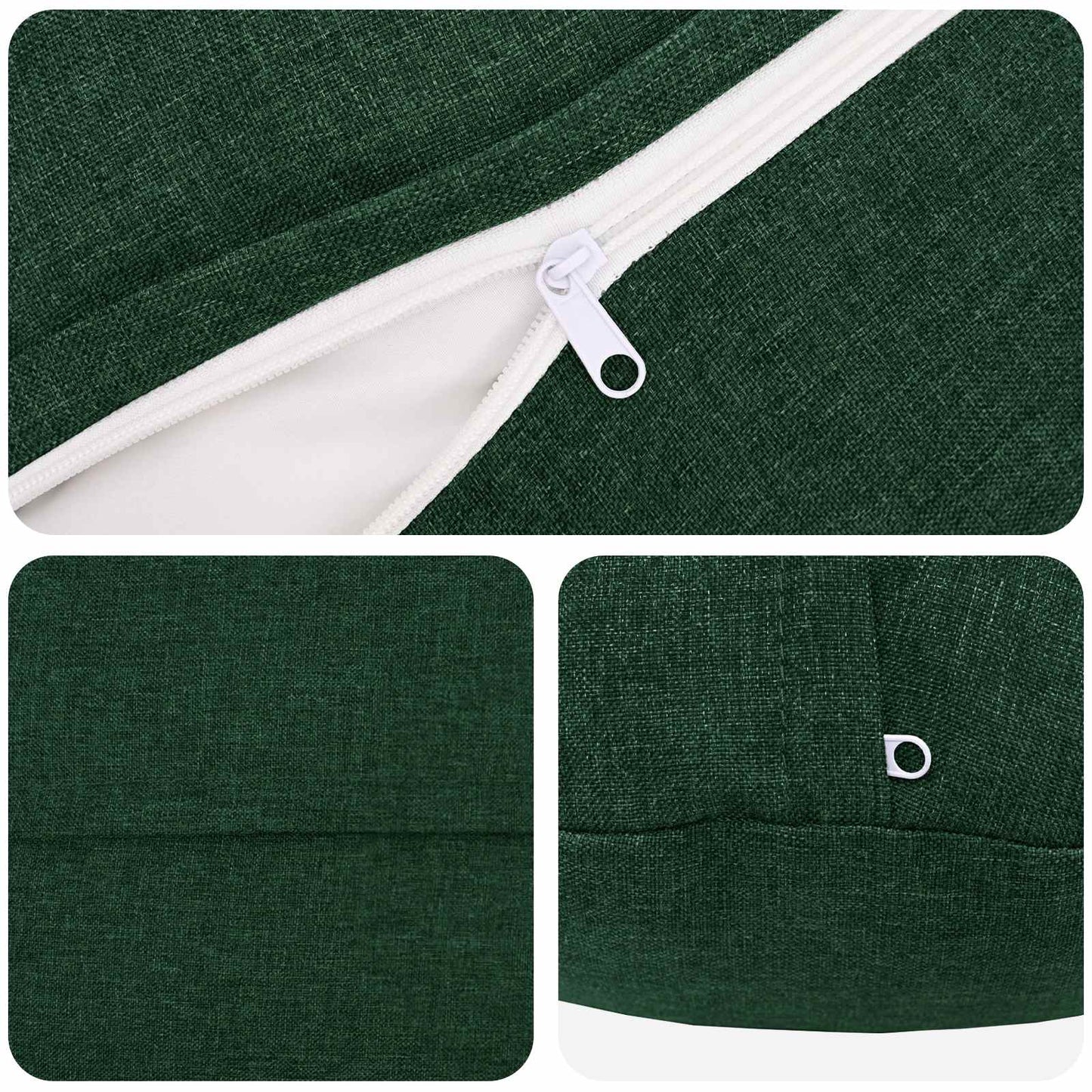 Cushion Cover 6 pcs HEERLEN Dark Green Ø 60 cm Fabric