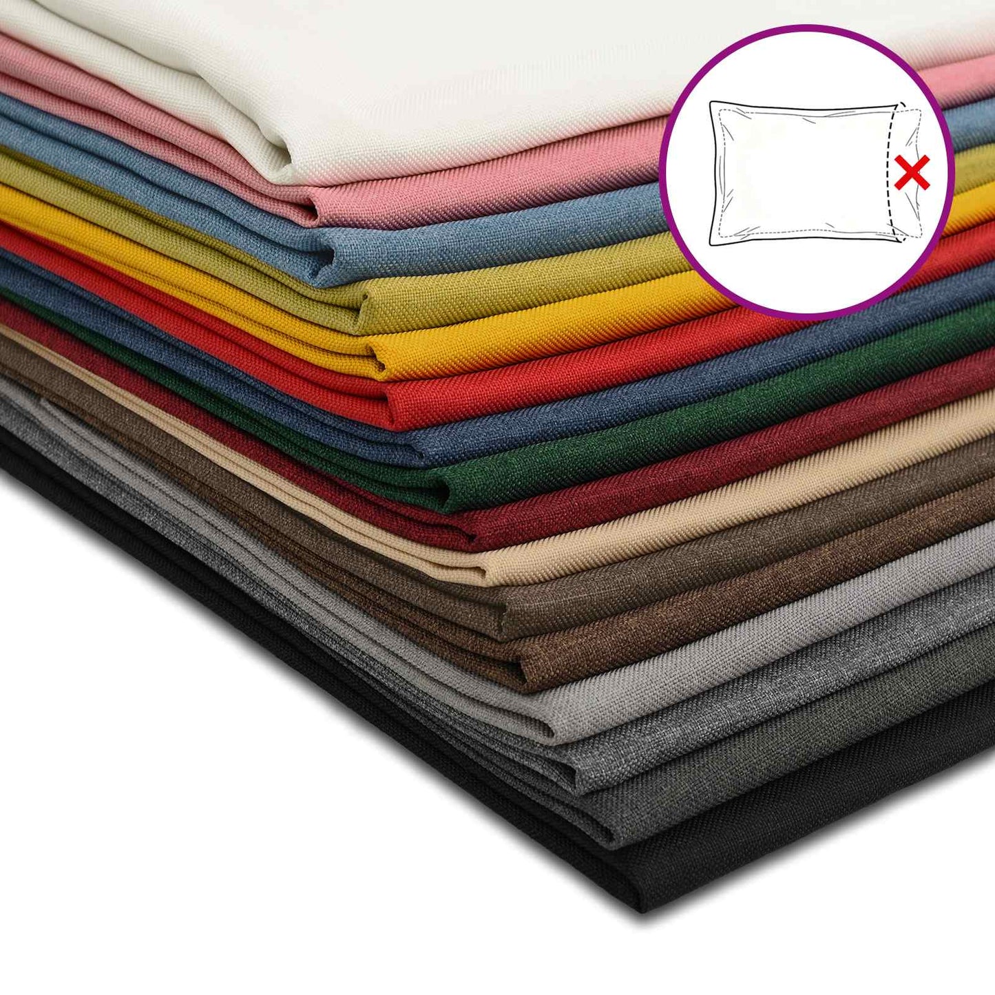Cushion Cover 6 pcs HEERLEN Wine Red Ø 60 cm Fabric