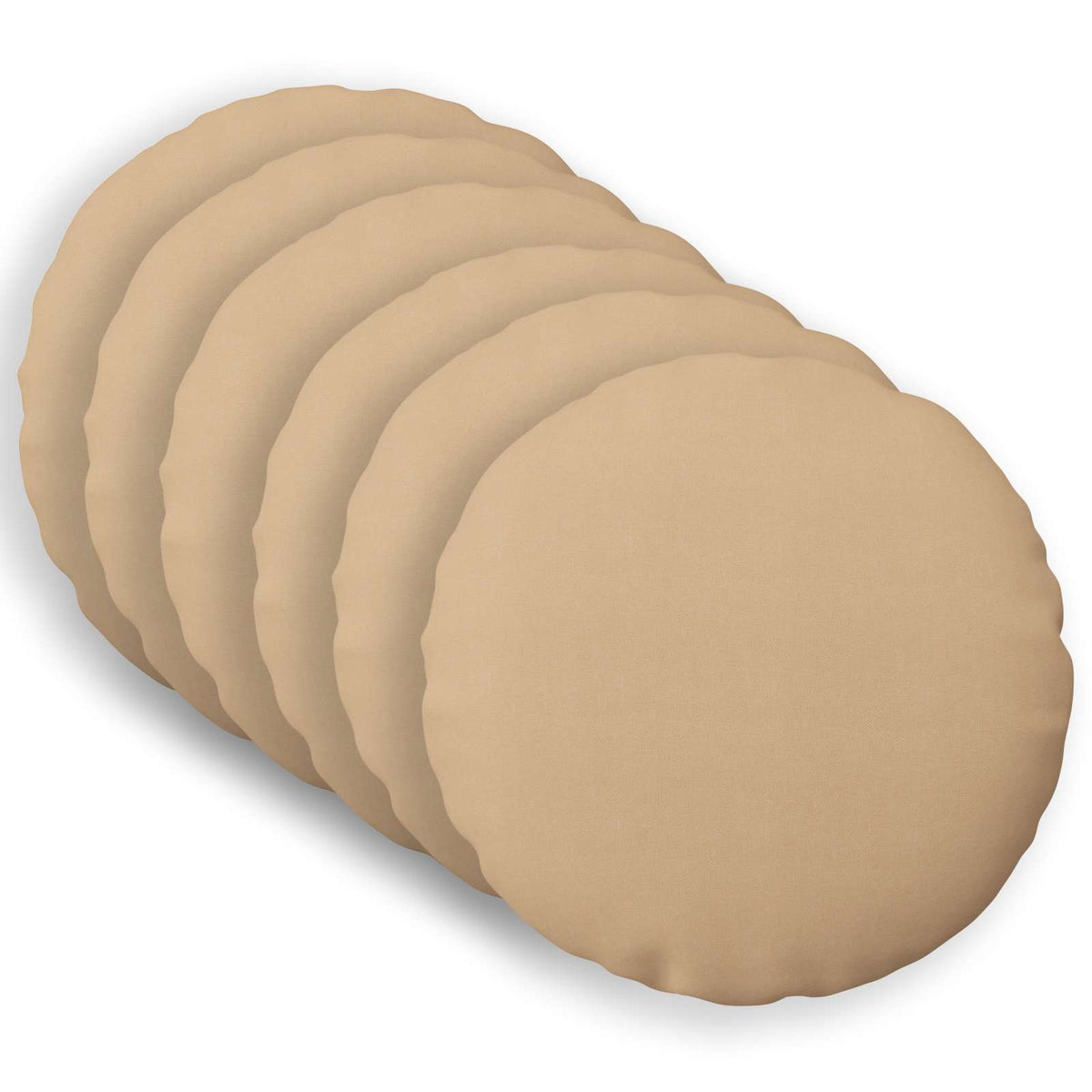 Cushion Cover 6 pcs HEERLEN Cream Ø 60 cm Fabric