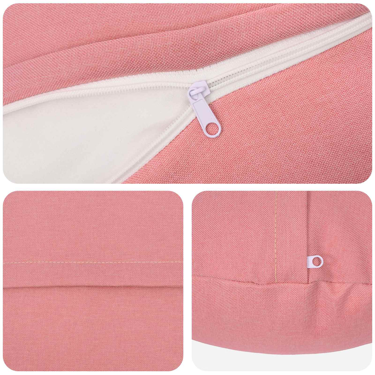 Cushion Cover 2 pcs HEERLEN Pink Ø 60 cm Fabric