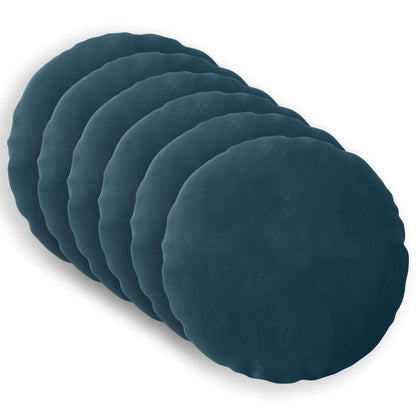 Cushion Cover 6 pcs HEERLEN Blue Ø 60 cm Velvet