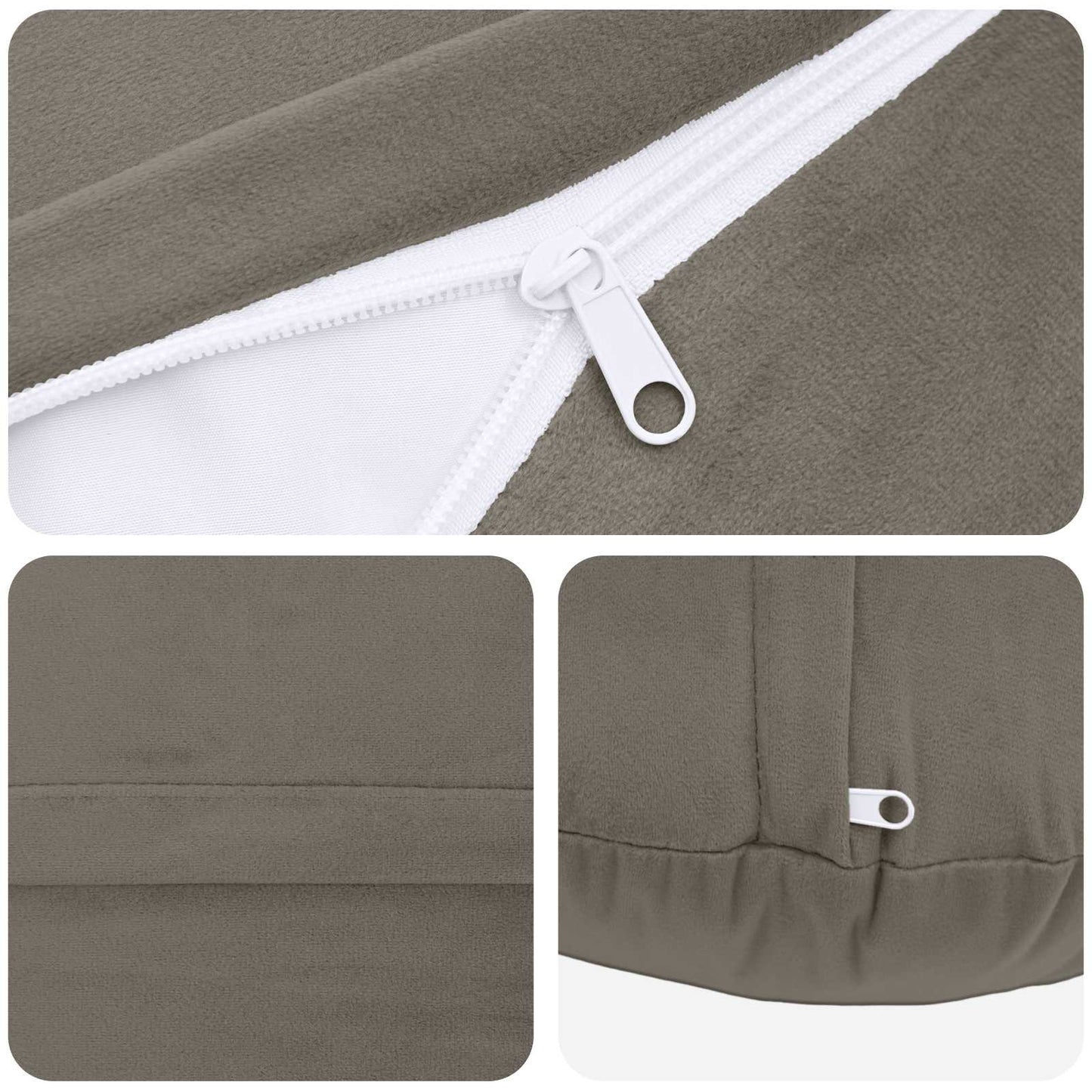 Cushion Cover 2 pcs HEERLEN Light Grey Ø 60 cm Velvet