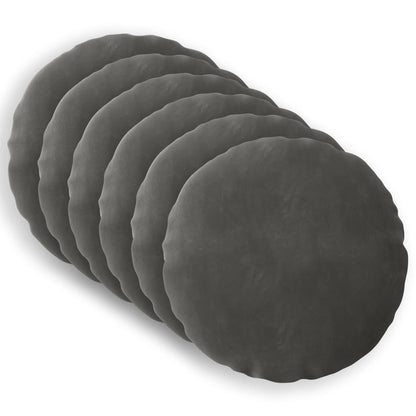 Cushion Cover 6 pcs HEERLEN Dark Grey Ø 60 cm Velvet