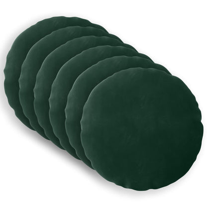 Cushion Cover 6 pcs HEERLEN Dark Green Ø 60 cm Velvet