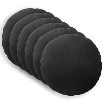 Cushion Cover 6 pcs HEERLEN Black Ø 60 cm Velvet