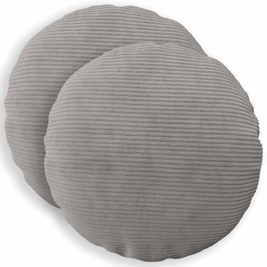 Cushion Cover 2 pcs HEERLEN Light Grey Ø 60 cm Corduroy