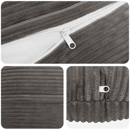 Cushion Cover 2 pcs HEERLEN Dark Grey Ø 60 cm Corduroy