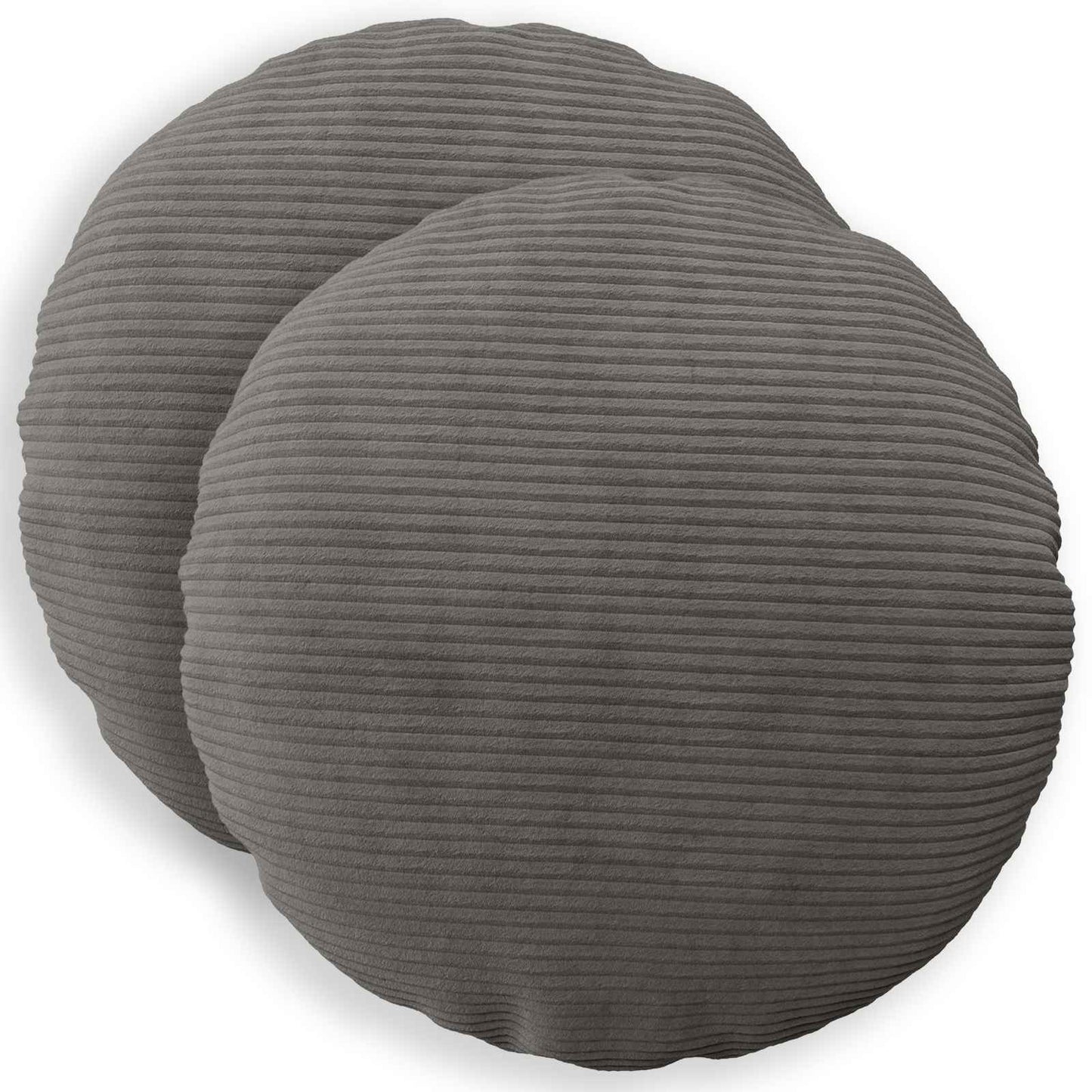 Cushion Cover 2 pcs HEERLEN Dark Grey Ø 60 cm Corduroy