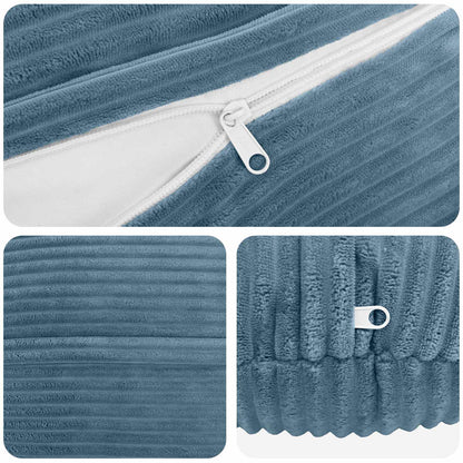 Cushion Cover 6 pcs HEERLEN Blue Ø 60 cm Corduroy