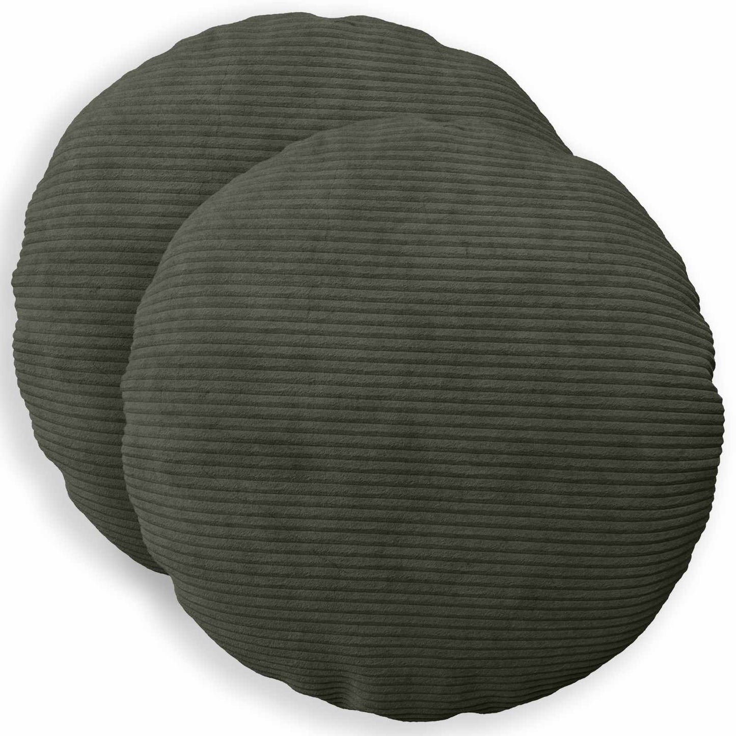 Cushion Cover 2 pcs HEERLEN Anthracite Ø 60 cm Corduroy