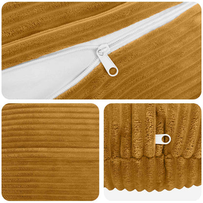 Cushion Cover 2 pcs HEERLEN Yellow Ø 60 cm Corduroy