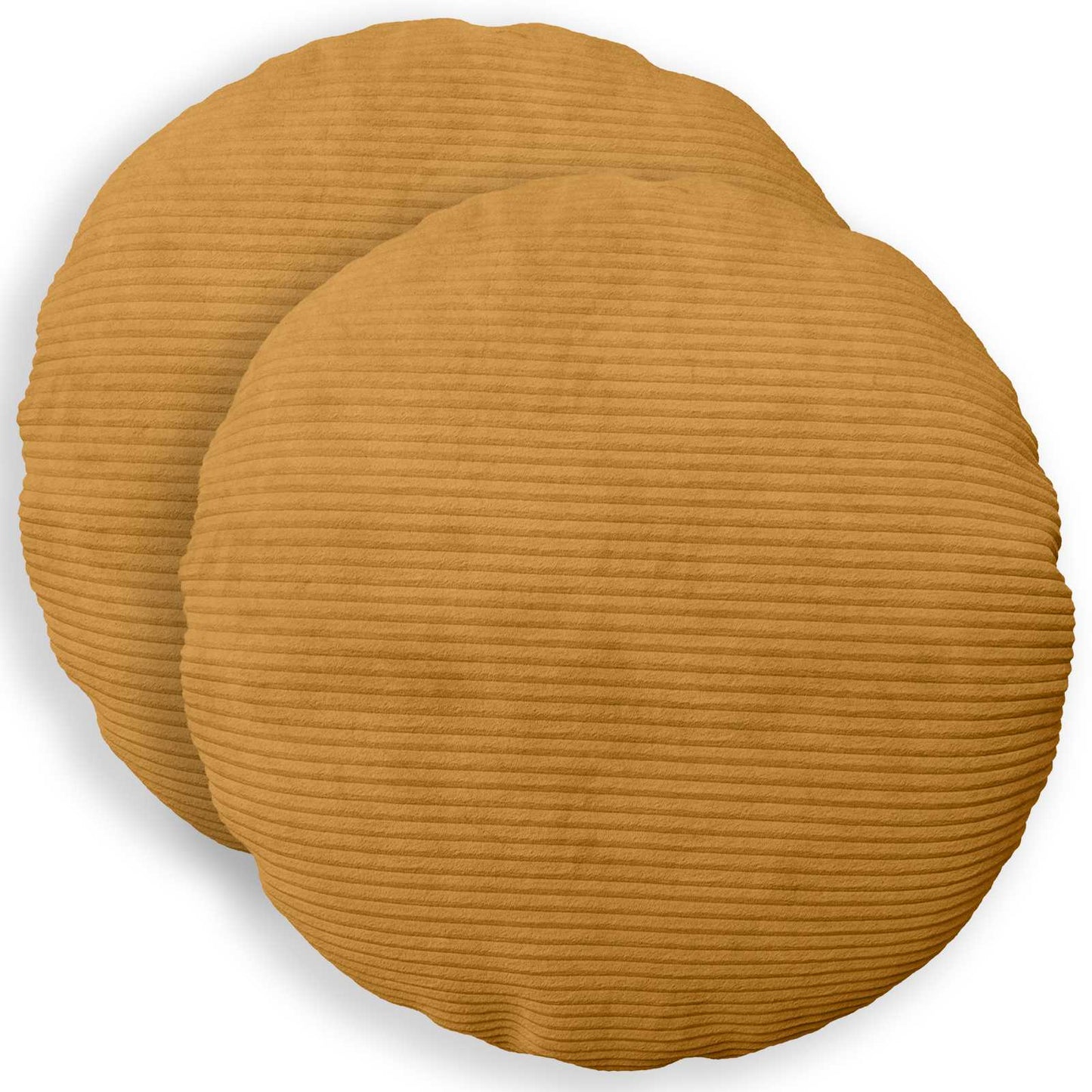 Cushion Cover 2 pcs HEERLEN Yellow Ø 60 cm Corduroy