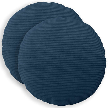 Cushion Cover 2 pcs HEERLEN Navy Blue Ø 60 cm Corduroy