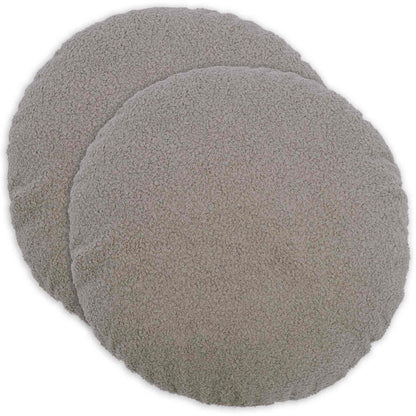 Cushion Cover 2 pcs HEERLEN Light Grey Ø 60 cm Bouclé