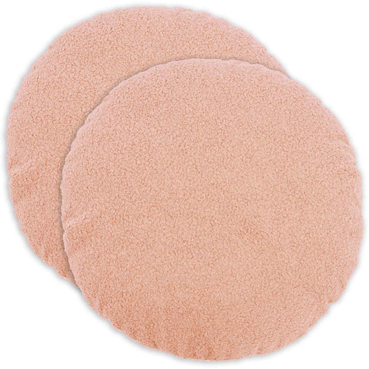 Cushion Cover 2 pcs HEERLEN Pink Ø 60 cm Bouclé
