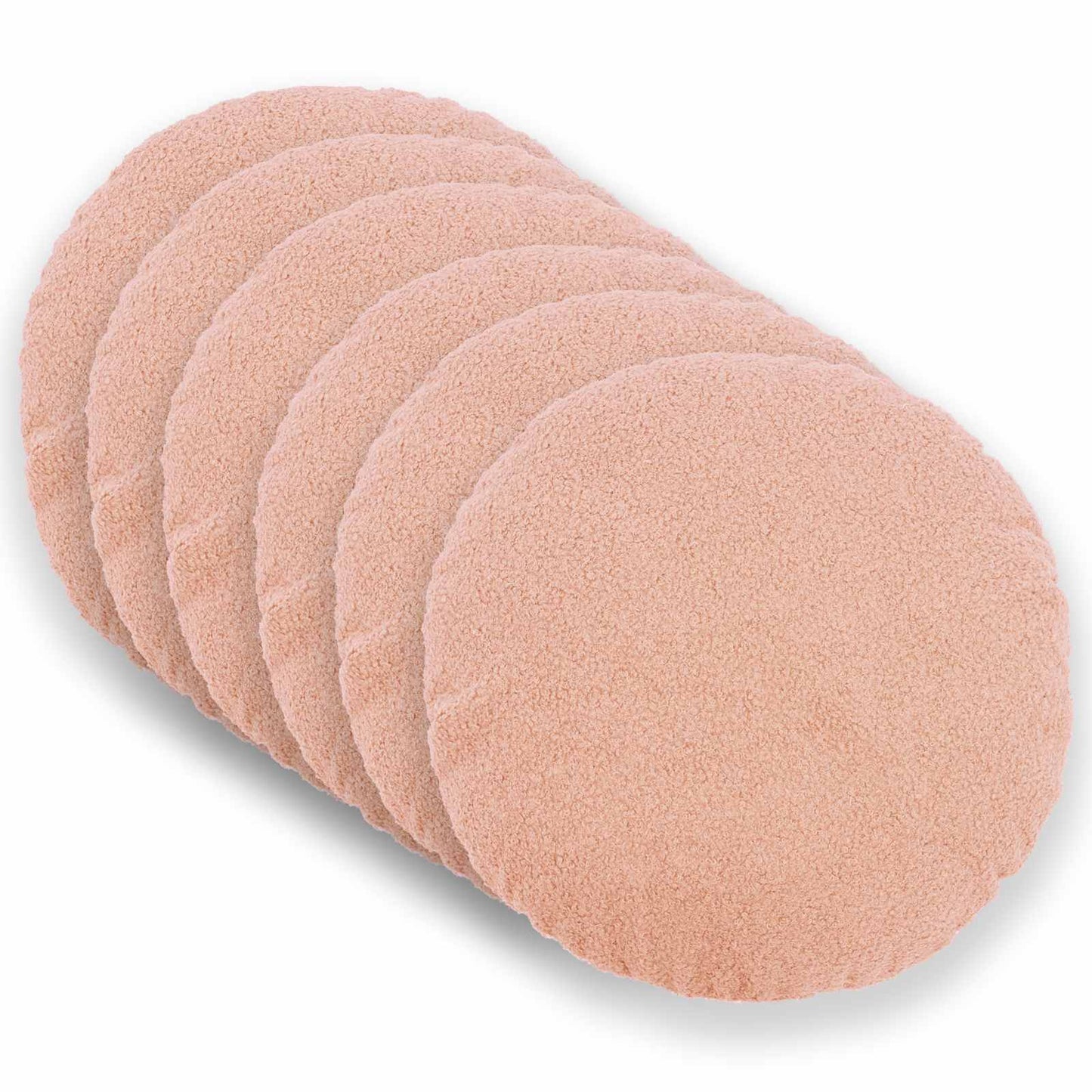 Cushion Cover 6 pcs HEERLEN Pink Ø 60 cm Bouclé